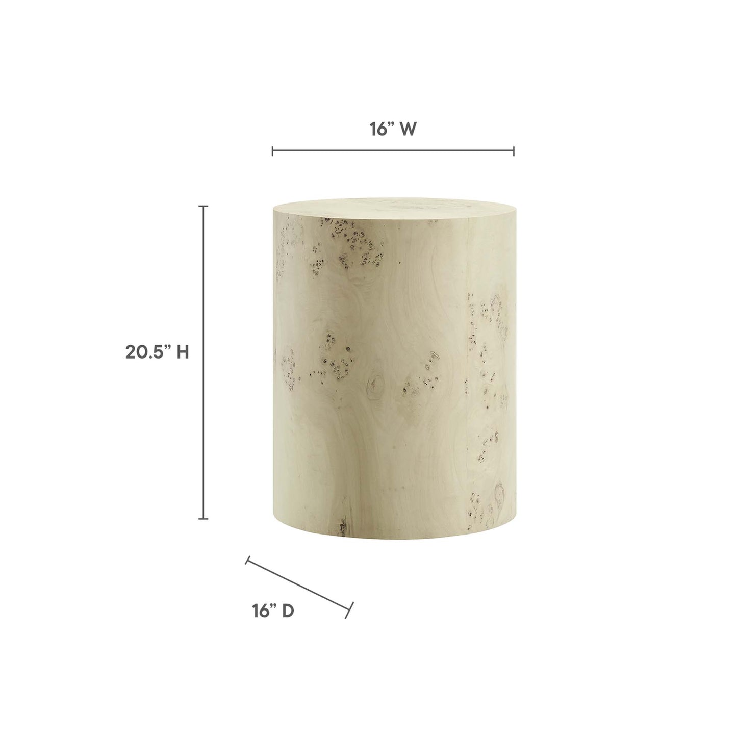 Modway - Cosmos 16" Round Burl Wood Side Table by Modway  Living Room Tables Brown - EEI-6271-BLB