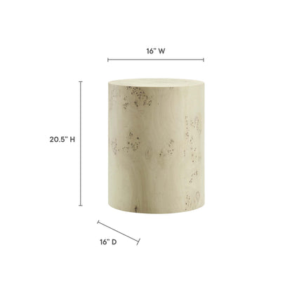 Modway - Cosmos 16" Round Burl Wood Side Table by Modway  Living Room Tables Brown - EEI-6271-BLB