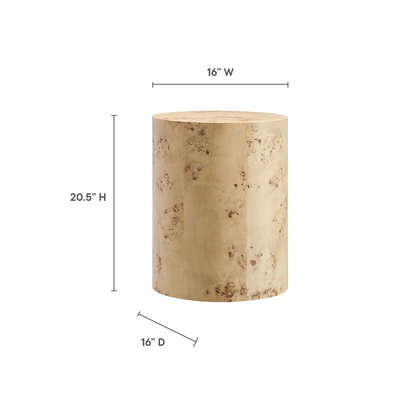 Modway - Cosmos 16" Round Burl Wood Side Table by Modway  Living Room Tables Brown - EEI-6271-NAB