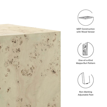 Modway - Cosmos 16" Square Burl Wood Side Table by Modway  Living Room Tables Brown - EEI-6273-BLB