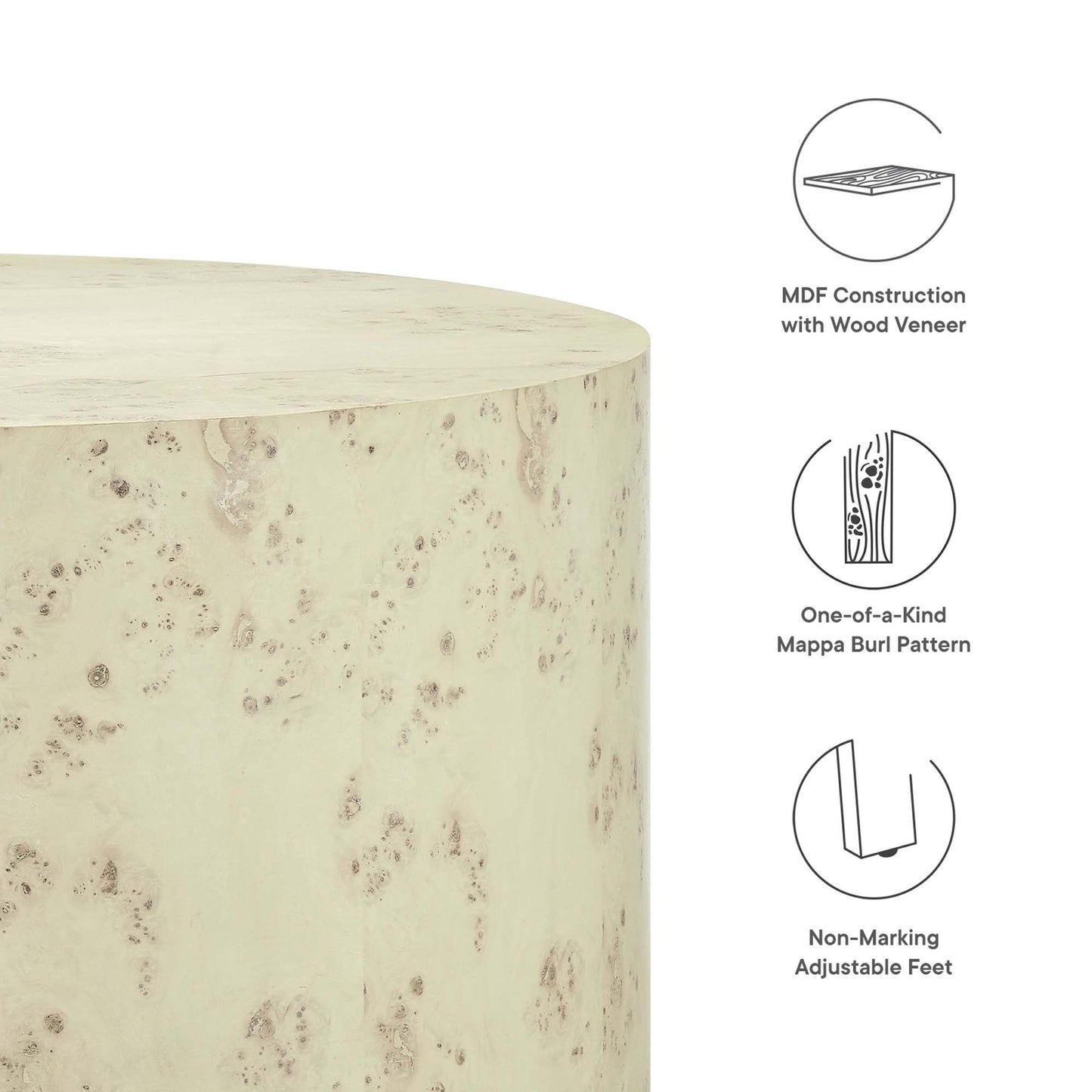 Modway - Cosmos 35" Round Burl Wood Coffee Table by Modway  Living Room Tables Brown - EEI-6274-BLB