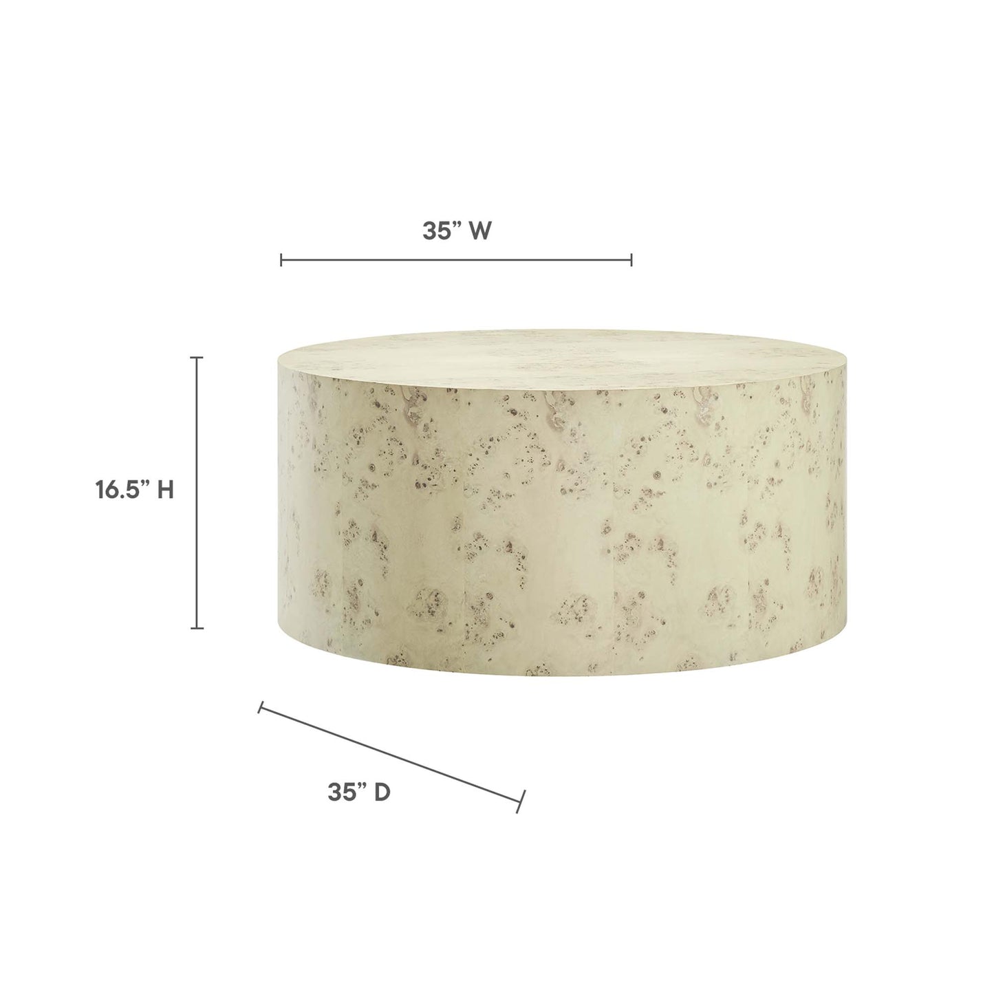 Modway - Cosmos 35" Round Burl Wood Coffee Table by Modway  Living Room Tables Brown - EEI-6274-BLB