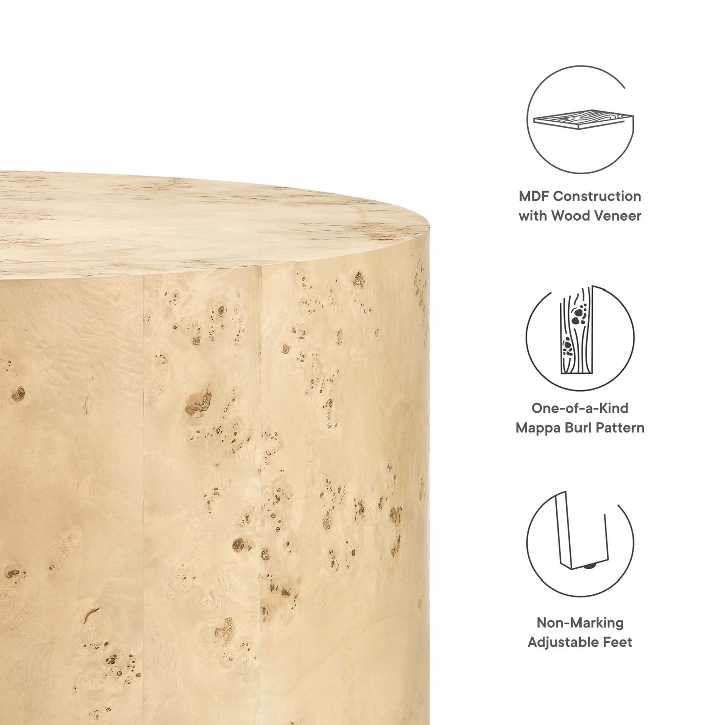 Modway - Cosmos 35" Round Burl Wood Coffee Table by Modway  Living Room Tables Brown - EEI-6274-NAB