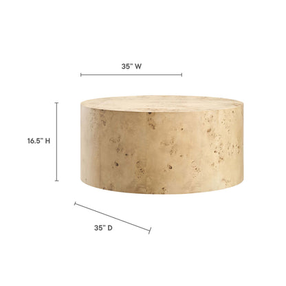 Modway - Cosmos 35" Round Burl Wood Coffee Table by Modway  Living Room Tables Brown - EEI-6274-NAB