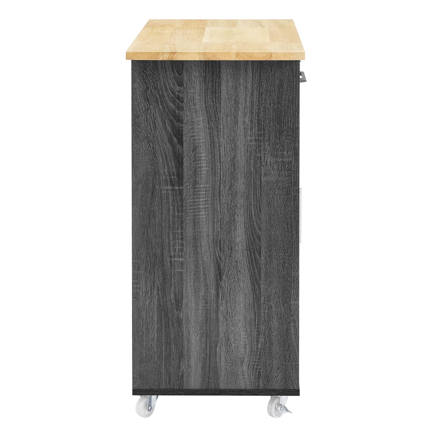 Modway Outlet Culinary Kitchen Cart With Towel Bar by Modway  Bar and Dining Furniture Charcoal Natural - EEI-6275-CHA-NAT