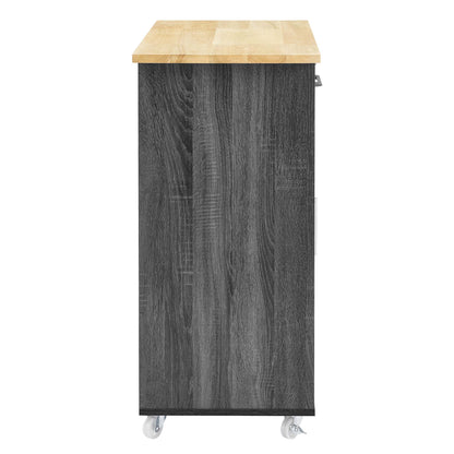 Modway Outlet Culinary Kitchen Cart With Towel Bar by Modway  Bar and Dining Furniture Charcoal Natural - EEI-6275-CHA-NAT