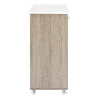 Modway Outlet Culinary Kitchen Cart With Towel Bar by Modway  Bar and Dining Furniture Oak White - EEI-6275-OAK-WHI