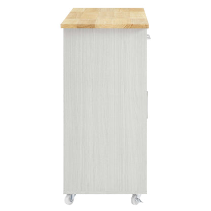 Modway Outlet Culinary Kitchen Cart With Towel Bar by Modway  Bar and Dining Furniture White Natural - EEI-6275-WHI-NAT