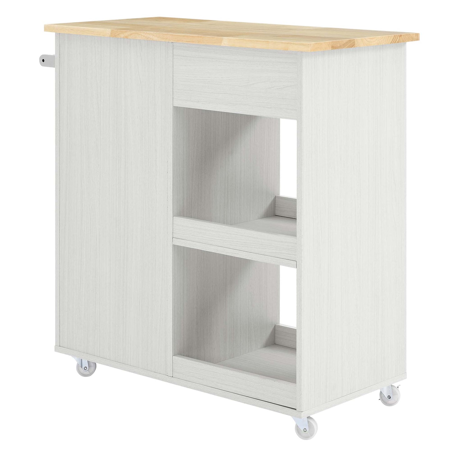 Modway Outlet Culinary Kitchen Cart With Towel Bar by Modway  Bar and Dining Furniture White Natural - EEI-6275-WHI-NAT