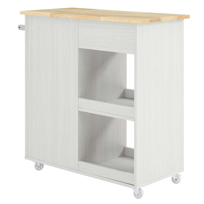 Modway Outlet Culinary Kitchen Cart With Towel Bar by Modway  Bar and Dining Furniture White Natural - EEI-6275-WHI-NAT