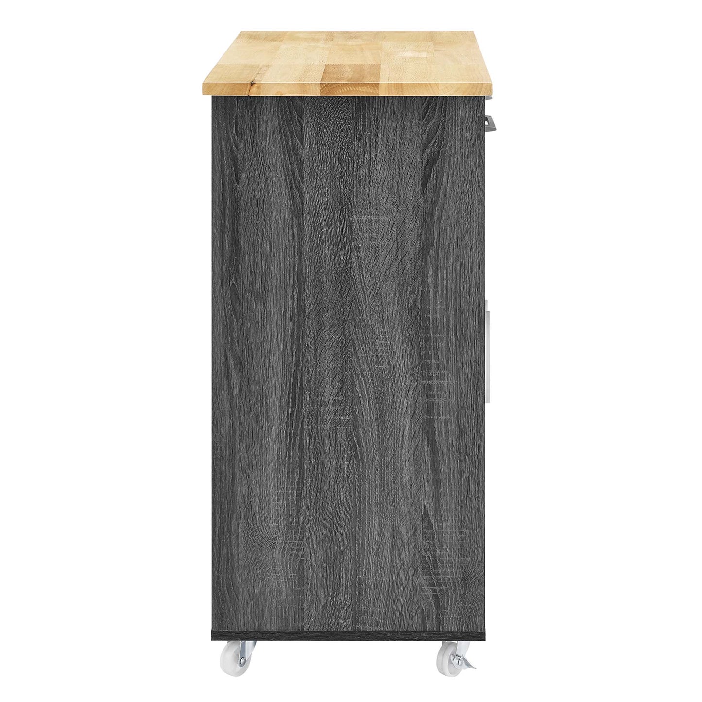 Modway Outlet Cuisine Kitchen Cart by Modway  Bar and Dining Furniture Charcoal Natural - EEI-6276-CHA-NAT