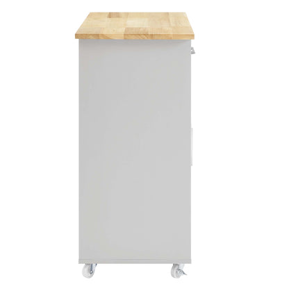 Modway Outlet Cuisine Kitchen Cart by Modway  Bar and Dining Furniture Light Gray Natural - EEI-6276-LGR-NAT