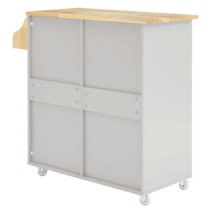 Modway Outlet Cuisine Kitchen Cart by Modway  Bar and Dining Furniture Light Gray Natural - EEI-6276-LGR-NAT