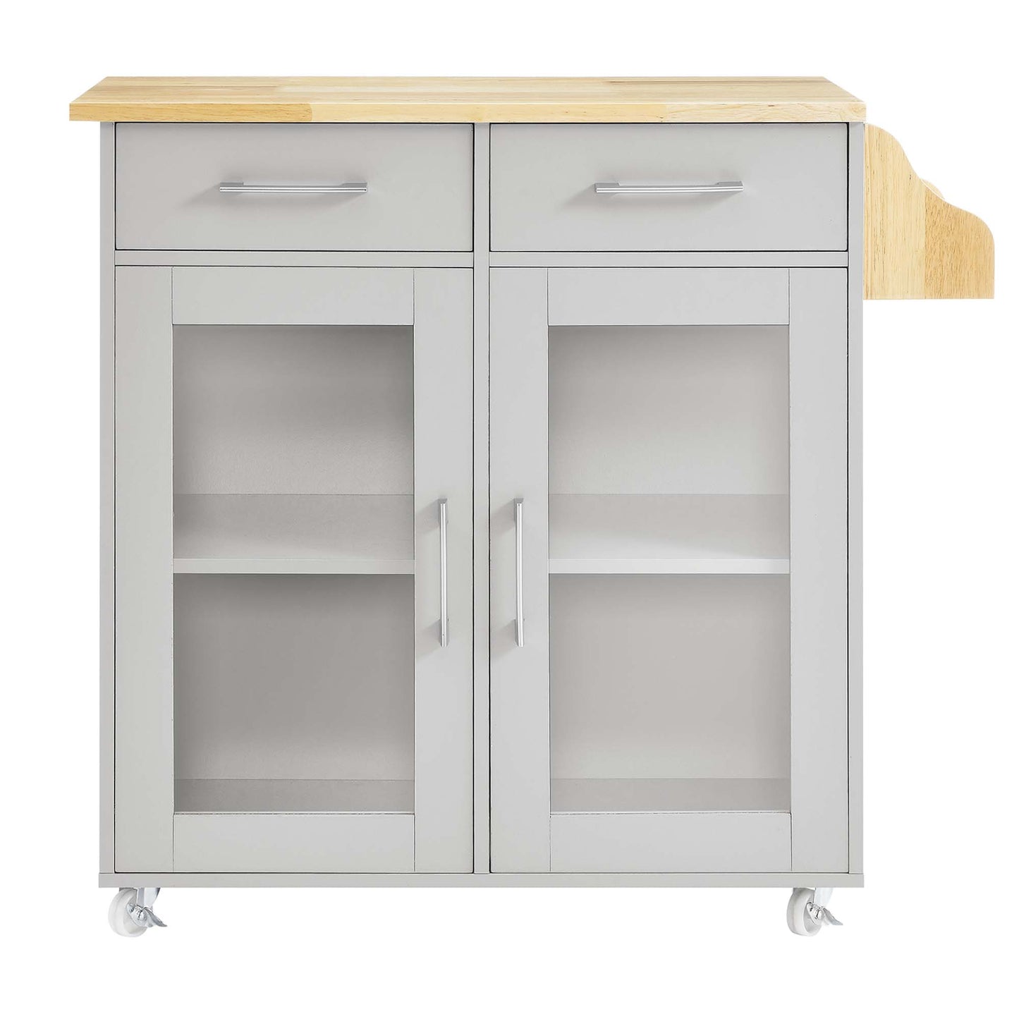 Modway Outlet Cuisine Kitchen Cart by Modway  Bar and Dining Furniture Light Gray Natural - EEI-6276-LGR-NAT