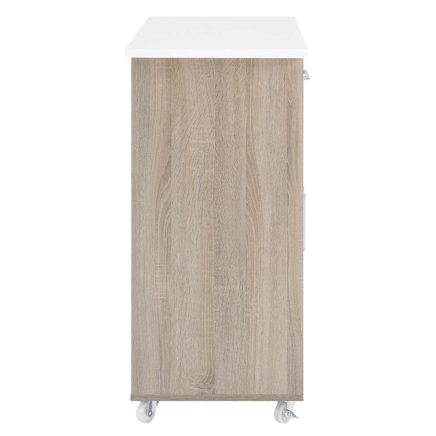 Modway Outlet Cuisine Kitchen Cart by Modway  Bar and Dining Furniture Oak White - EEI-6276-OAK-WHI