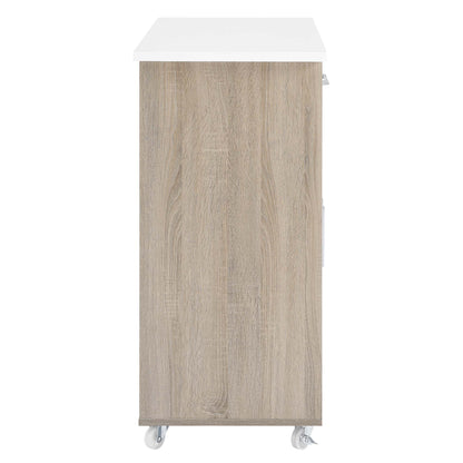 Modway Outlet Cuisine Kitchen Cart by Modway  Bar and Dining Furniture Oak White - EEI-6276-OAK-WHI