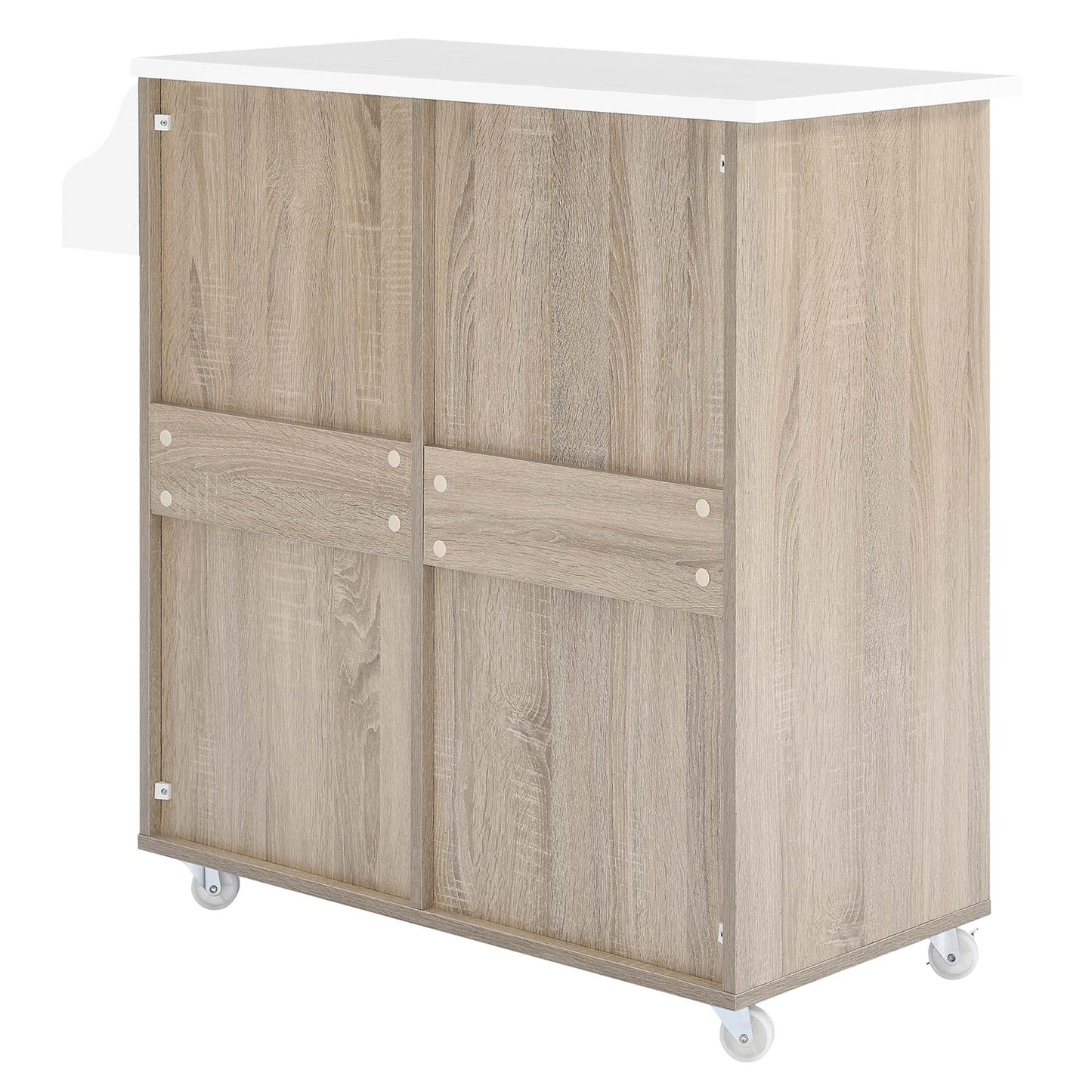 Modway Outlet Cuisine Kitchen Cart by Modway  Bar and Dining Furniture Oak White - EEI-6276-OAK-WHI