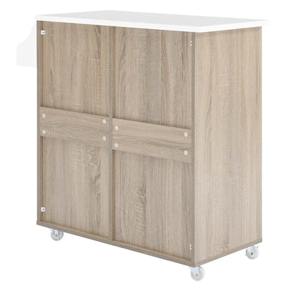 Modway Outlet Cuisine Kitchen Cart by Modway  Bar and Dining Furniture Oak White - EEI-6276-OAK-WHI