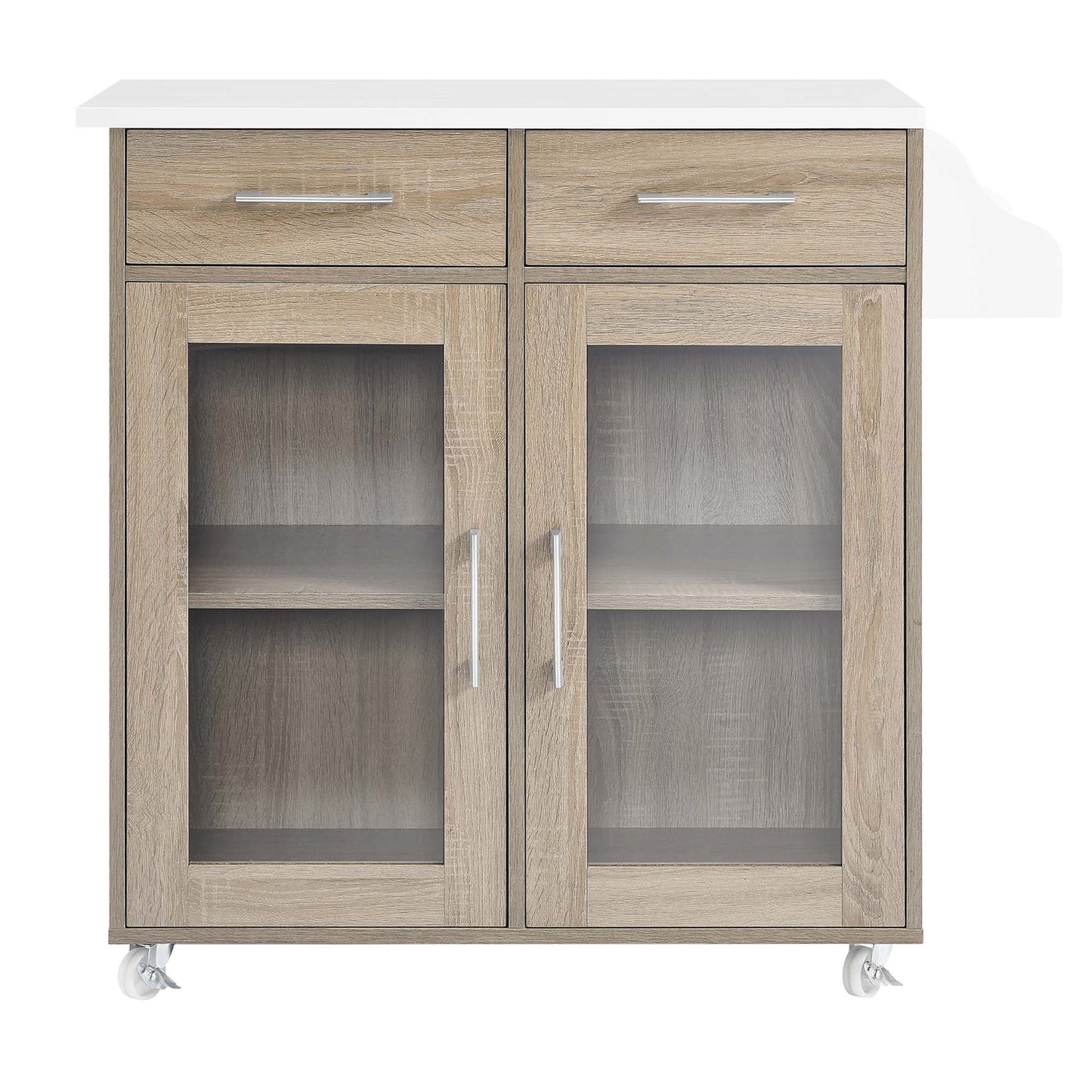 Modway Outlet Cuisine Kitchen Cart by Modway  Bar and Dining Furniture Oak White - EEI-6276-OAK-WHI