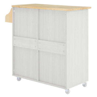Modway Outlet Cuisine Kitchen Cart by Modway  Bar and Dining Furniture White Natural - EEI-6276-WHI-NAT