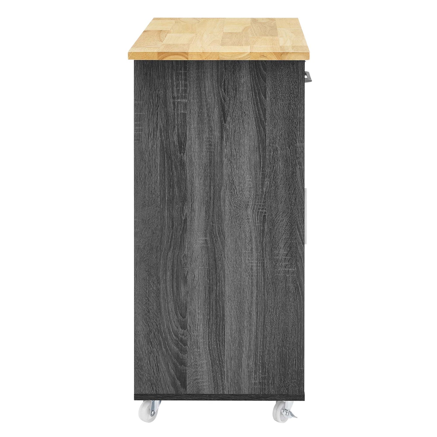 Modway Outlet Culinary Kitchen Cart With Spice Rack by Modway  Bar and Dining Furniture Charcoal Natural - EEI-6277-CHA-NAT