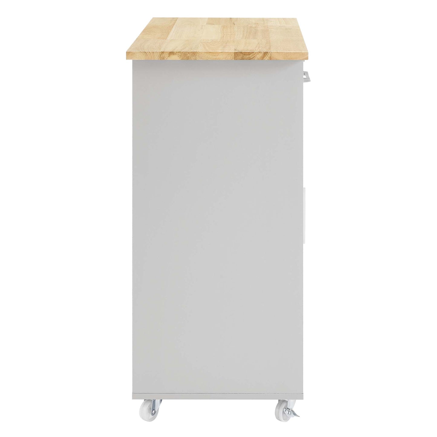 Modway Outlet Culinary Kitchen Cart With Spice Rack by Modway  Bar and Dining Furniture Light Gray Natural - EEI-6277-LGR-NAT