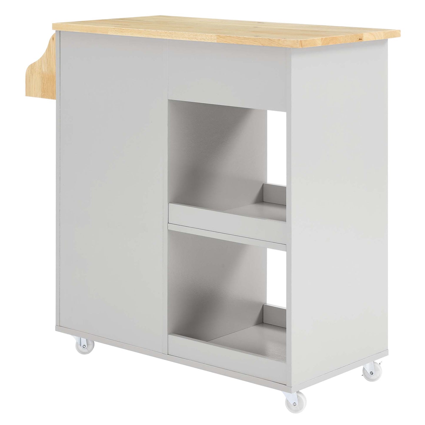 Modway Outlet Culinary Kitchen Cart With Spice Rack by Modway  Bar and Dining Furniture Light Gray Natural - EEI-6277-LGR-NAT