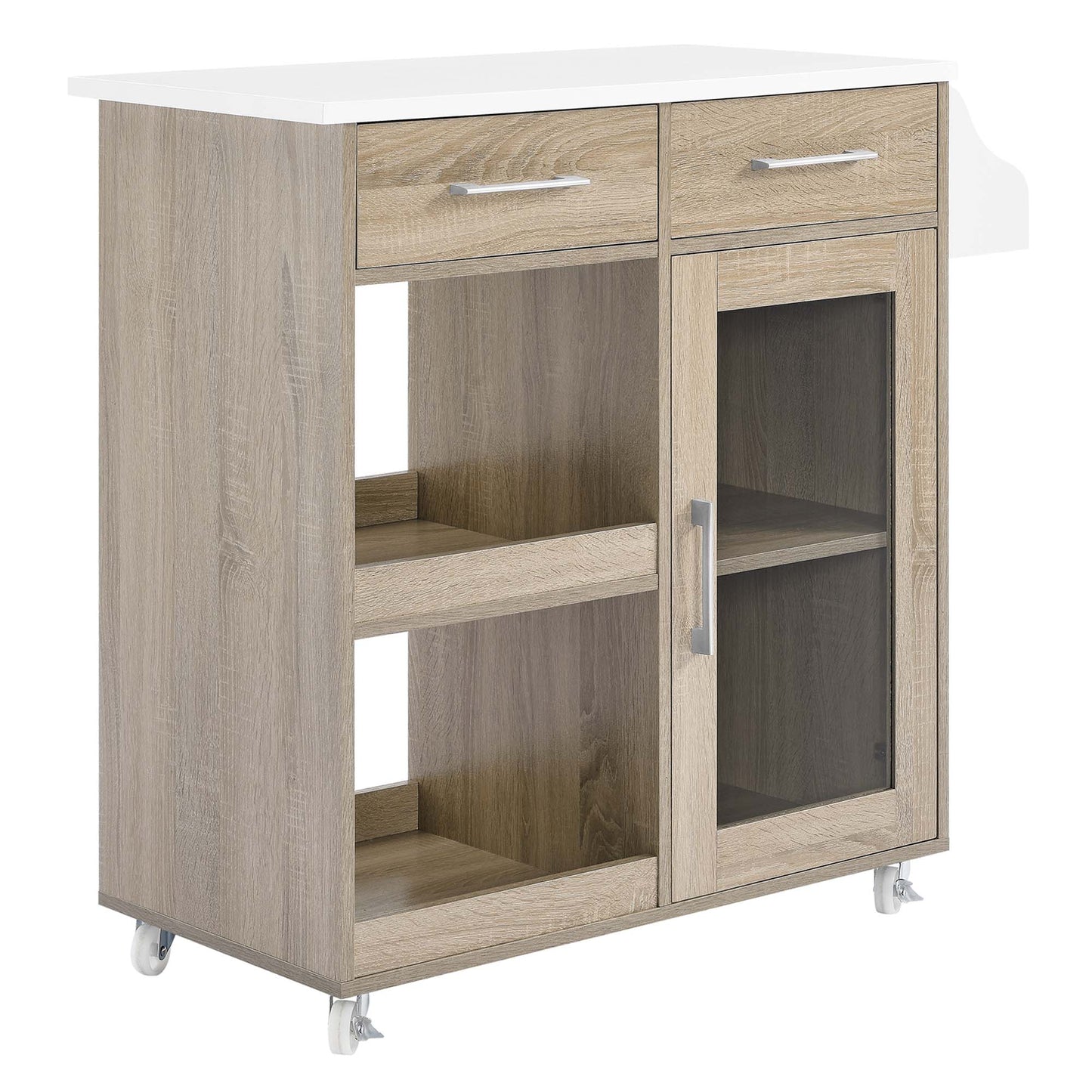 Modway Outlet Culinary Kitchen Cart With Spice Rack by Modway  Bar and Dining Furniture Oak White - EEI-6277-OAK-WHI