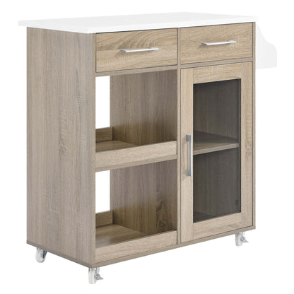 Modway Outlet Culinary Kitchen Cart With Spice Rack by Modway  Bar and Dining Furniture Oak White - EEI-6277-OAK-WHI