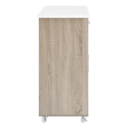 Modway Outlet Culinary Kitchen Cart With Spice Rack by Modway  Bar and Dining Furniture Oak White - EEI-6277-OAK-WHI