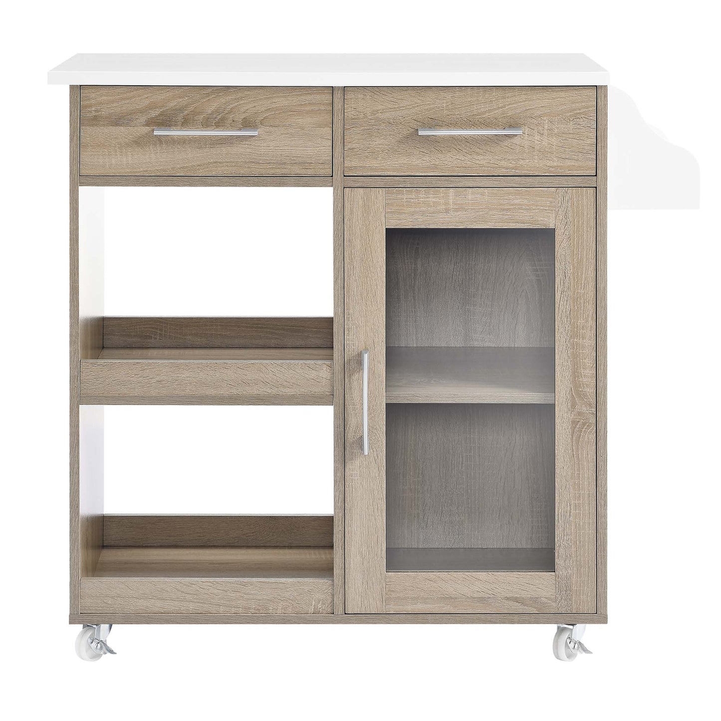 Modway Outlet Culinary Kitchen Cart With Spice Rack by Modway  Bar and Dining Furniture Oak White - EEI-6277-OAK-WHI