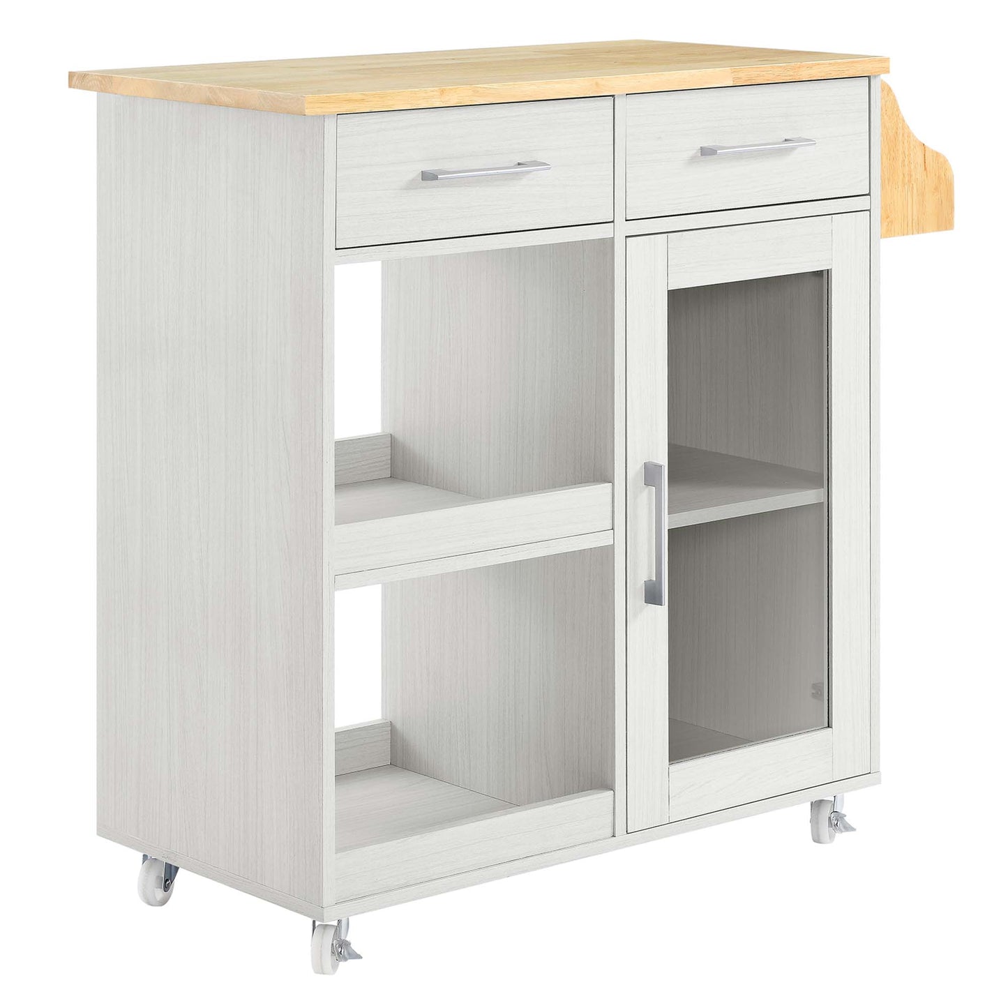 Modway Outlet Culinary Kitchen Cart With Spice Rack by Modway  Bar and Dining Furniture White Natural - EEI-6277-WHI-NAT