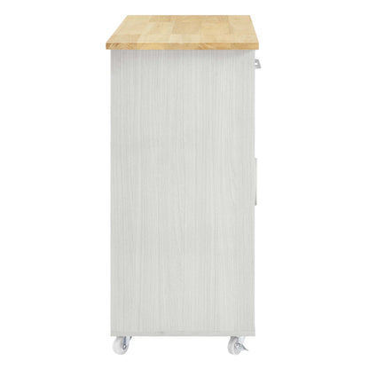 Modway Outlet Culinary Kitchen Cart With Spice Rack by Modway  Bar and Dining Furniture White Natural - EEI-6277-WHI-NAT