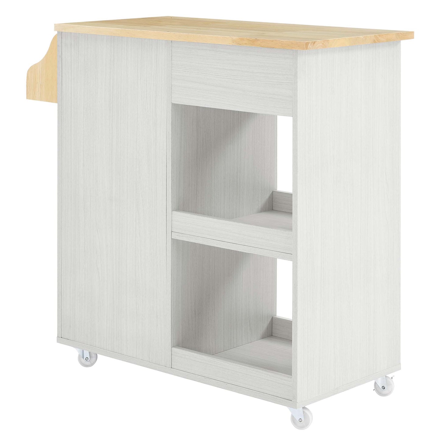Modway Outlet Culinary Kitchen Cart With Spice Rack by Modway  Bar and Dining Furniture White Natural - EEI-6277-WHI-NAT