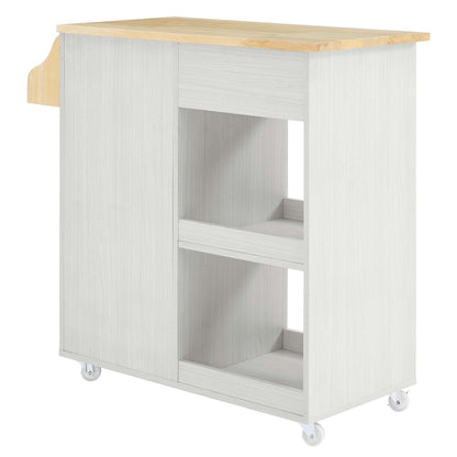 Modway Outlet Culinary Kitchen Cart With Spice Rack by Modway  Bar and Dining Furniture White Natural - EEI-6277-WHI-NAT