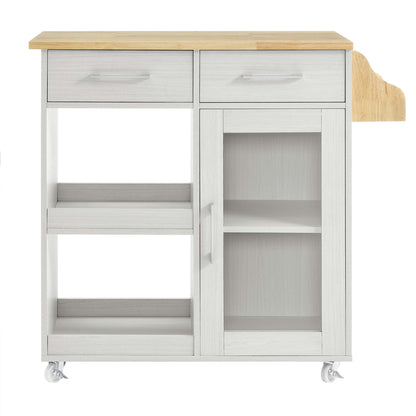 Modway Outlet Culinary Kitchen Cart With Spice Rack by Modway  Bar and Dining Furniture White Natural - EEI-6277-WHI-NAT