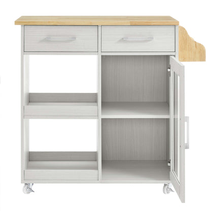 Modway Outlet Culinary Kitchen Cart With Spice Rack by Modway  Bar and Dining Furniture White Natural - EEI-6277-WHI-NAT