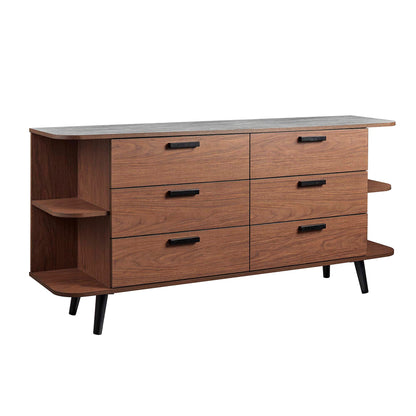 Modway Outlet Langston Open Display Storage Sideboard by Modway  Living Room Furniture Walnut Gray - EEI-6281-WAL-GRY