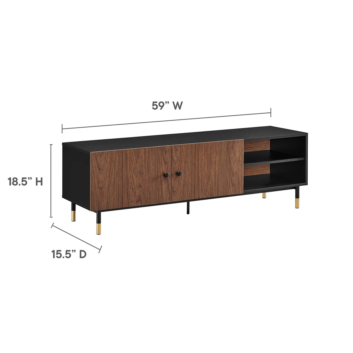 Modway Outlet Nexus 60" TV Stand by Modway  Living Room Furniture Black Walnut - EEI-6282-BLK-WAL