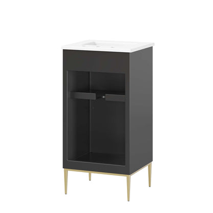 Modway - Awaken 18" Bathroom Vanity by Modway  Bathroom Vanities Black - EEI-6285-WHI-BLK
