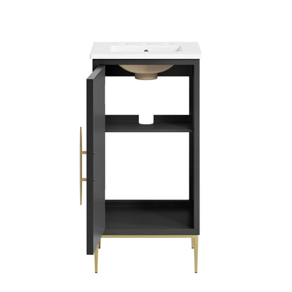 Modway - Awaken 18" Bathroom Vanity by Modway  Bathroom Vanities Black - EEI-6285-WHI-BLK