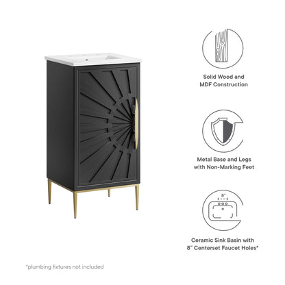 Modway - Awaken 18" Bathroom Vanity by Modway  Bathroom Vanities Black - EEI-6285-WHI-BLK