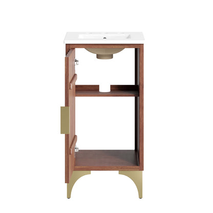 Modway - Daylight 18" Bathroom Vanity by Modway  Bathroom Vanities Brown - EEI-6286-WHI-WAL