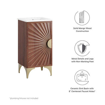 Modway - Daylight 18" Bathroom Vanity by Modway  Bathroom Vanities Brown - EEI-6286-WHI-WAL