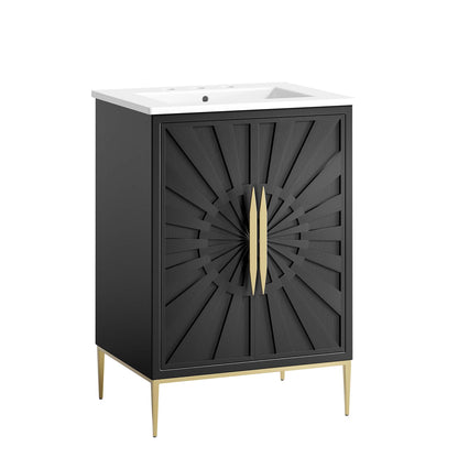 Modway - Awaken 24" Bathroom Vanity by Modway  Bathroom Vanities Black - EEI-6289-WHI-BLK