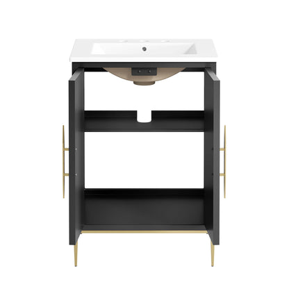 Modway - Awaken 24" Bathroom Vanity by Modway  Bathroom Vanities Black - EEI-6289-WHI-BLK