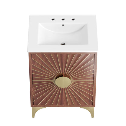 Modway - Daylight 24" Bathroom Vanity by Modway  Bathroom Vanities Brown - EEI-6290-WHI-WAL