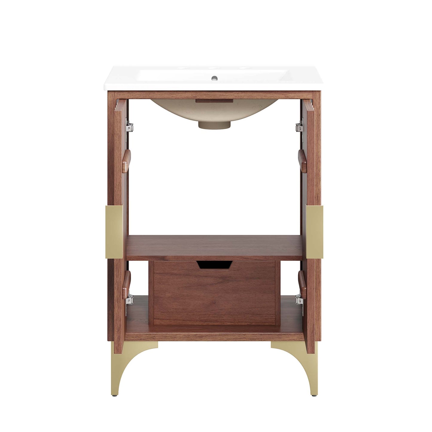 Modway - Daylight 24" Bathroom Vanity by Modway  Bathroom Vanities Brown - EEI-6290-WHI-WAL