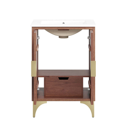 Modway - Daylight 24" Bathroom Vanity by Modway  Bathroom Vanities Brown - EEI-6290-WHI-WAL