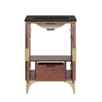 Modway - Daylight 24" Bathroom Vanity by Modway  Bathroom Vanities Brown - EEI-6292-BLK-WAL